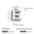 Sleek stainless steel letter E pendant in silver finish with hypoallergenic properties - Letter E (PJ92493SE)