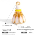 Golden alloy badminton shuttlecock pendant with white enamel detail for DIY jewelry - Pink Tipped Badminton Style (PJ93185B)