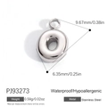 Polished silver stainless steel alphabet ring charm pendant, waterproof and lightweight - Letter O (PJ92493SO)