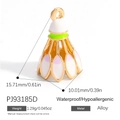 Badminton shuttlecock charm pendant in gold alloy with white and green enamel finish - Green Band Badminton Style (PJ93185D)