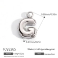 Polished silver stainless steel letter G pendant with precise dimensions and minimalist style - Letter G (PJ92493SG)