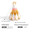 Enamel badminton shuttlecock alloy pendant in gold and pink for DIY jewelry making - Light Blue Badminton Style (PJ93185E)