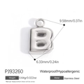 Silver stainless steel letter B pendant with polished finish and waterproof features - Letter B (PJ92493SB)