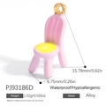Pink and yellow chair-shaped alloy pendant for DIY jewelry, 1.02g lightweight charm - Pink-Purple Chair Style (PJ93186D)