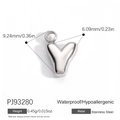 Polished stainless steel letter Y heart pendant, waterproof and hypoallergenic charm - Letter Y (PJ92493SV)