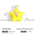 Ciondolo a stella in lega gialla con segno zodiacale Ariete e anello dorato - Ariete Giallo (PJ93228B)