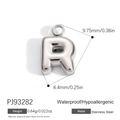 Polished silver stainless steel letter R pendant with dimensions of 9.75mm height - Letter R (PJ92493SX)