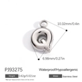 Waterproof stainless steel letter Q pendant with polished silver finish and 10mm height - Letter Q (PJ92493SQ)