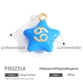 Blauer Sternanhänger aus Legierung mit goldenem Krebs-Sternzeichen-Symbol - Blau Krebs (PJ93231A)