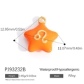 Sternförmiger Löwe-Sternzeichen-Anhänger in Orange mit Emaille und Goldlegierung - Orange Löwe (PJ93232B)