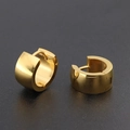 Boucles d'oreilles créoles larges en or pour hommes et femmes avec fini poli miroir - Or