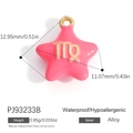 Rosafarbener sternförmiger Virgo-Sternzeichen-Anhänger aus Legierung für DIY-Schmuck - Rosa Jungfrau (PJ93233B)