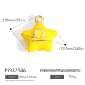 Gelber Sternanhänger Waage Sternzeichen aus Emaille und Legierung wasserdicht hypoallergen - Gelb Waage (PJ93234A)