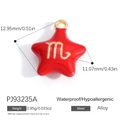 Scorpio Sternenanhänger aus Legierung in Rot mit goldenem Sternzeichen-Symbol für DIY - Rot Skorpion (PJ93235A)