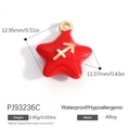 Roter Sternanhänger mit goldenem Schütze-Symbol aus Legierung für DIY-Schmuckstücke - Rot Schütze (PJ93236C)