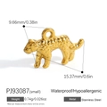 Ciondolo leopardo in acciaio dorato, charm animale impermeabile e anallergico di qualità - Forma di Leopardo (PJ93087) / Piccolo