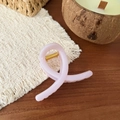 French style light pink pumpkin hair claw clip on wooden table with natural aesthetic - Cross Design-Light Purple-Butterfly Buckle
