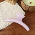 Close-up of a large light pink crescent hair claw clip on a rustic wooden table surface - 15CM / French Style-Light Purple-Butterfly Buckle