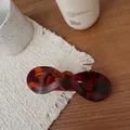 Eleganter Haarklammer aus Harz in Schildpatt-Optik mit minimalistischem Schleifen-Design - Matt Schildpatt
