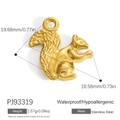 Wasserfester Eichhörnchen-Anhänger aus poliertem Edelstahl mit Größen- und Gewichtsangaben - Gold Polierter Eichhörnchen-Stil (PJ93319)