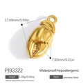 Polished 18k gold plated stainless steel crab claw pendant, waterproof and hypoallergenic - Gold Crab Claw Style (PJ93322)