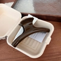 Detail of elegant dark brown glossy hair claw clip placed in minimalist gift packaging - Beech Brown - French Hair Claw (14cm)