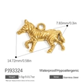 Golden zebra pendant in stainless steel, waterproof and hypoallergenic jewelry part - Gold Zebra Style (PJ93324)