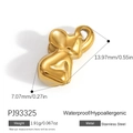 Waterproof gold-plated stainless steel elephant pendant with dimensions and weight - Gold Elephant Style (PJ93325)