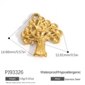 Golden stainless steel Tree of Life pendant charm for DIY jewelry making and necklaces - Gold Tree of Life (PJ93326)