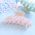 Large pink striped acetate hair claw clip for thick hair in a sweet macaron style - Acetate Sheet / Pink Textured