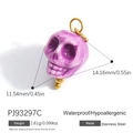 Purple skull pendant charm in stainless steel with dimensions 14.16mm x 11.54mm - Purple Skull (PJ93297C)