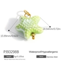 Starfish pendant in light green resin with golden stainless steel loop, 3g weight - Light Green Starfish (PJ93298B)