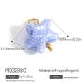 Starfish shaped light blue stainless steel charm pendant with golden bead accent - Pale Blue Starfish (PJ93298C)