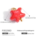 Red starfish pendant in stainless steel with waterproof and hypoallergenic properties - Red Starfish (PJ93298D)