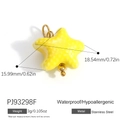 Yellow star pendant in stainless steel with dimensions of 18.54mm x 15.99mm - Yellow Starfish (PJ93298F)