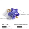 Purple starfish pendant in stainless steel with waterproof and allergy-free coating - Purple Starfish (PJ93298G)