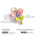 Pink and blue butterfly stainless steel pendant charm with 16.61mm size dimension - Painted Butterfly (PJ93299)