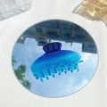 Pinza para el cabello creativa azul degradado con textura de gelatina sobre espejo - Azul Fluido