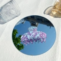 Elegante molletta per capelli in acetato marmorizzato viola e blu su specchio riflettente - Ghiaccio Blu Viola