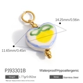 Stainless steel heart pendant with blue painted edge and infinity symbol motif - Heart Infinity (PJ93301B)