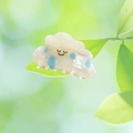 Simpatica molletta per capelli a nuvola bianca con gocce di pioggia su foglie verdi - Circa 8cm / Bambino Nuvola di Pioggia