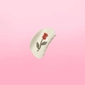 Pinza para el pelo francesa con rosas rojas de acetato blanco crema para peinados elegantes - Estilo Rosa Roja