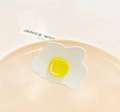 Cute fried egg shaped acetate hair claw clip with glossy finish and wavy edges - Fried Egg