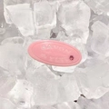Roze acetaat haarklem in de vorm van zeep met SAVON gravure en een roze strassteen - Roze Strass-Roze Stijl