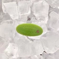 Light green acetate spring hair clip with pink crystal and 100% natural text on ice background - Pink Rhinestone-Green Style