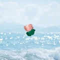 Süße Tulpen Haarklammer aus Acetat in Rosa und Grün für Damen und Mädchen - Kleine Tulpenblüte (ca. 4,5 cm)