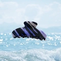 Große Haarklammer aus Acetat mit lila Marmormuster und Sternstreifen für Damen - 10.5cm / Blau Schwarz Bunter Stern