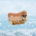 Pinza per capelli creativa con faccina in acetato con giunzioni rosa e motivi in pietra - Rosso