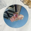 Haarklammer aus Acetat in Pink und Bernstein Marmoroptik mit Spiegelreflexion auf Glas - 10.5cm / Rosa Meerjungfrau