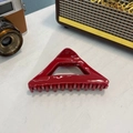 Elegante pinza per capelli rossa in acetato con design a triangolo vuoto per donna - 9.5CM / Rame Retrò
